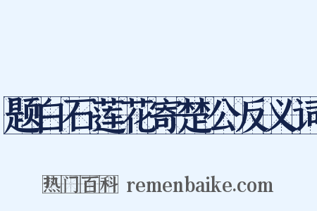 题白石莲花寄楚公反义词是什么意思的图片